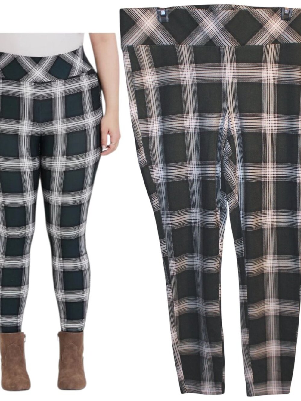 Torrid Studio Pixie Luxe Ponte Skinny Pants Size 2 2X Plaid Work Elastic Waist